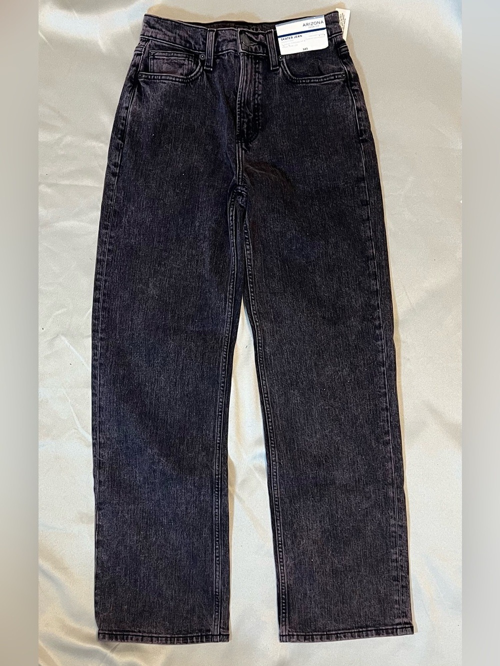 Arizona Skater Jeans Size 3 Purple Black Wash High Rise Wide Leg $49 NWT